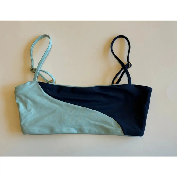 L Space LSPACE Color Block Aqua Navy NWOT XS - Picture 1 of 3